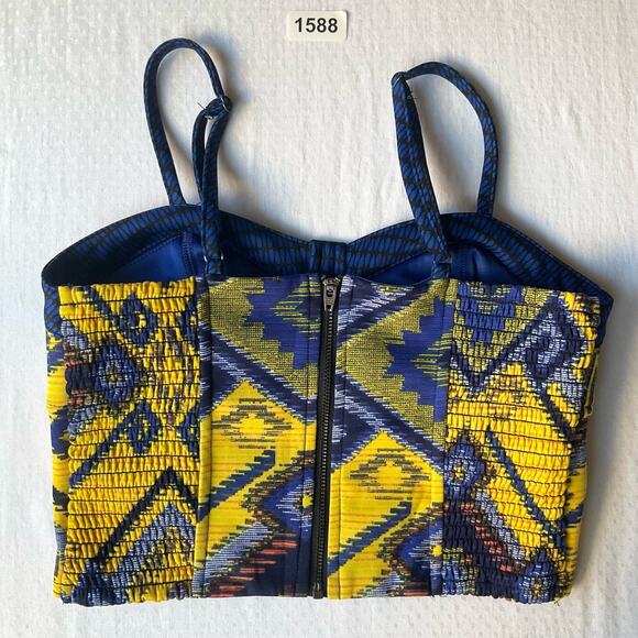 Xhilaration Women’s Sleeveless Sexy Crop Top Size S, Blue & Yellow - Picture 8 of 8